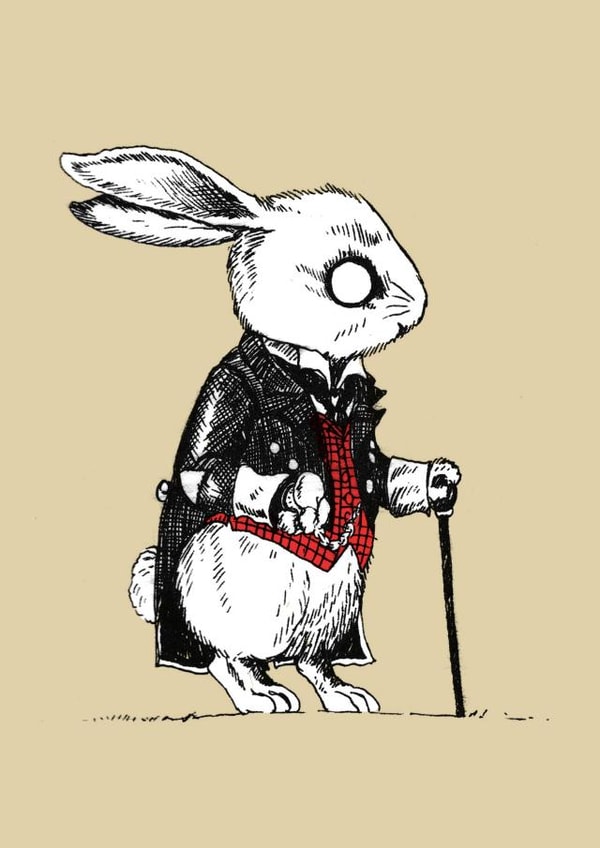 whiterabbit rabbit Card 26124 created by D J R Bennett