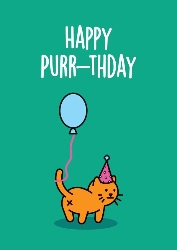 Cat funny Birthday Card 8536 created by Thirty Mussels