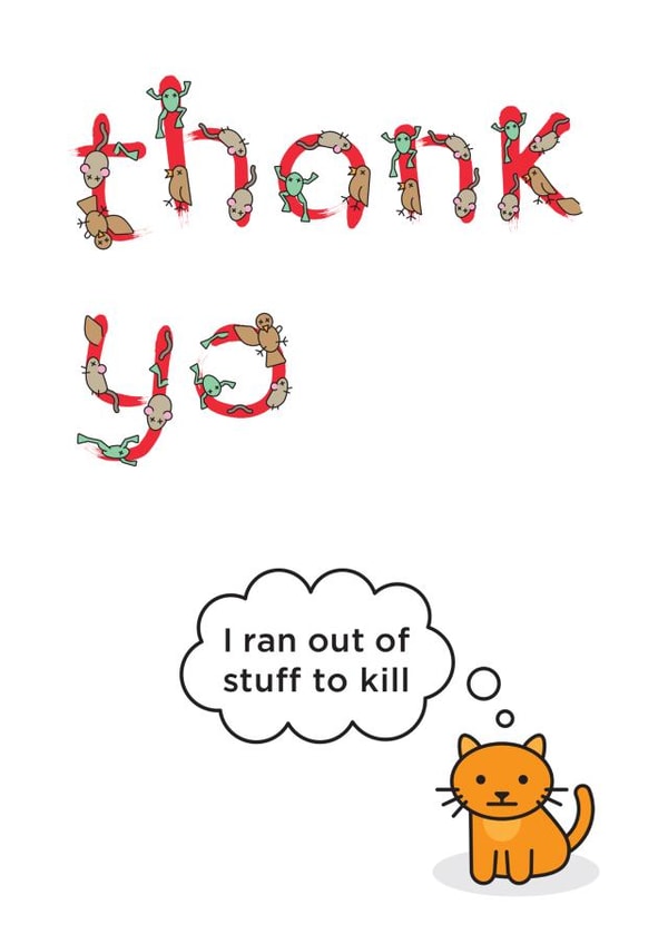 RUDE FUNNY Thank You Card 8544 created by Thirty Mussels