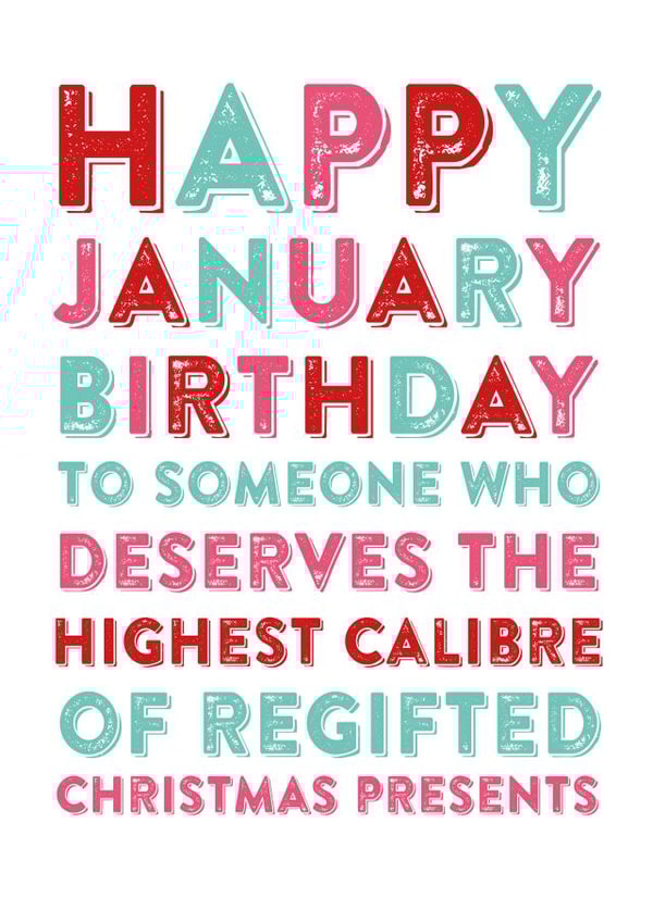 funny january Birthday Card 3538 created by Do You Punctuate?