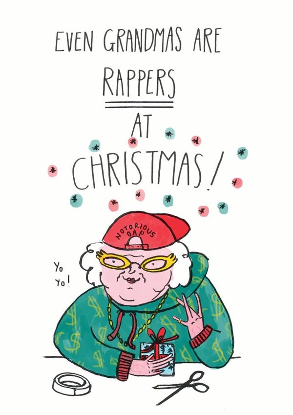 grandma wrap Christmas Card 23236 created by 2B Or Not 2B