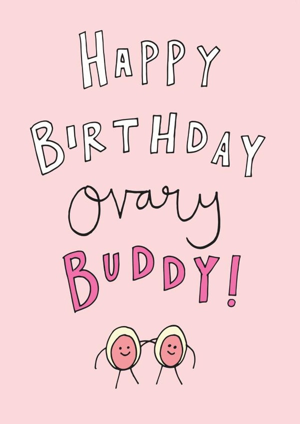 Cute Sibling / Twin Birthday card - Ovary Buddy created by Oops a doodle