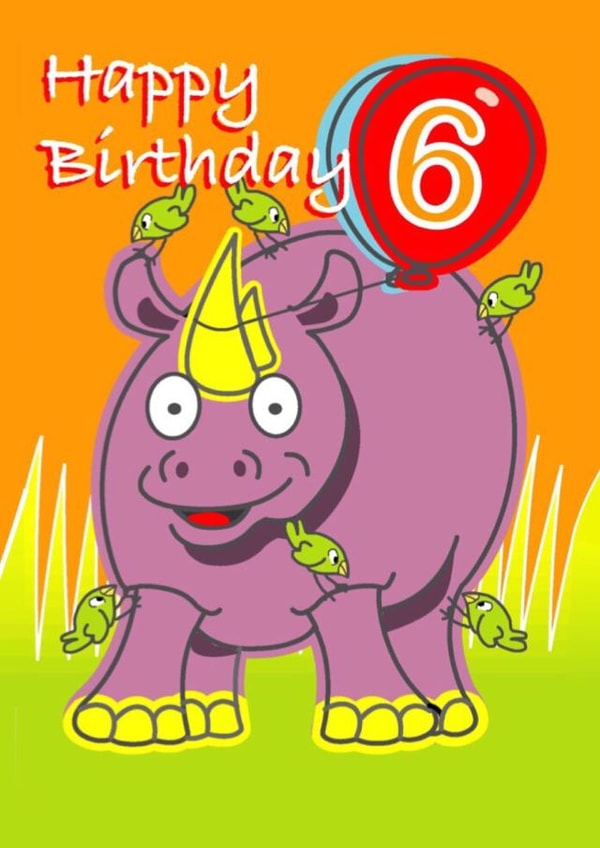 Happy six Birthday Card 12108 created by Michael Walsh