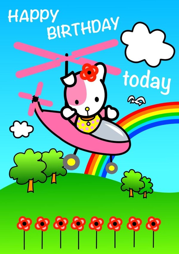 Happy poppy Birthday Card 34479 created by Michael Walsh