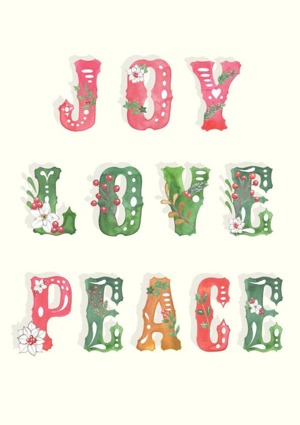 joy peace Christmas Card 12014 created by Michelle Grace