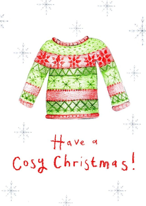 jumper cosy Christmas Card 10984 created by Elodie Bee Designs