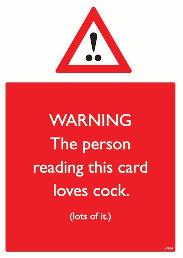 warning sign Birthday Card 12129 created by Brainbox Candy
