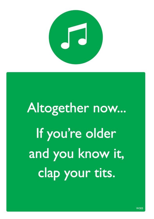Nursery Rhyme Birthday Card - Cheeky - If Youre Older and You Know It Clap Your Tits created by Brainbox Candy
