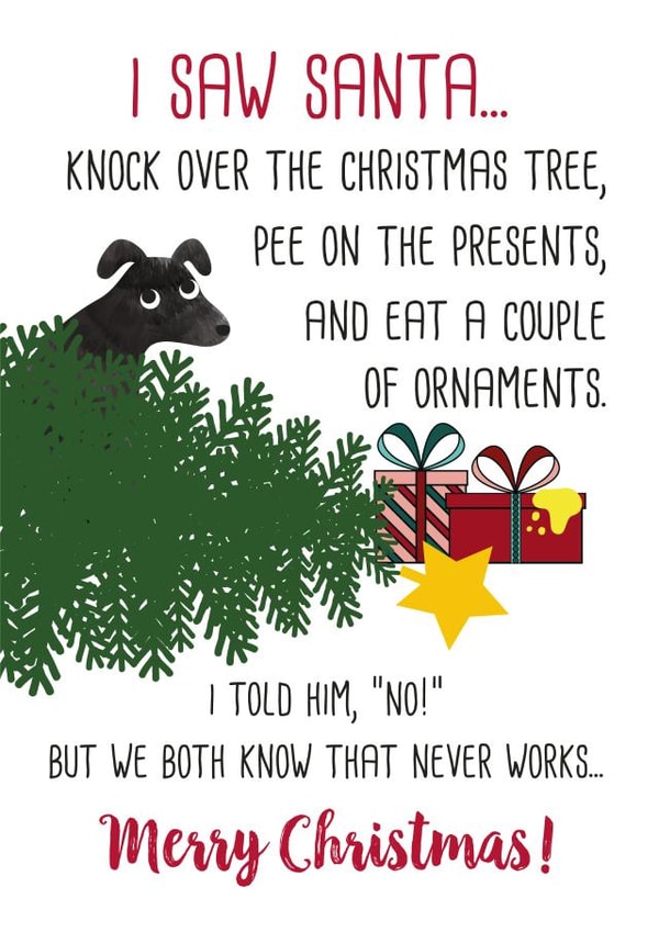 funny dog Christmas Card 7585 created by Chelsey Adams