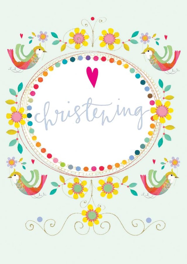 christening card - christening - congratulations - pretty and traditional created by Kali Stileman