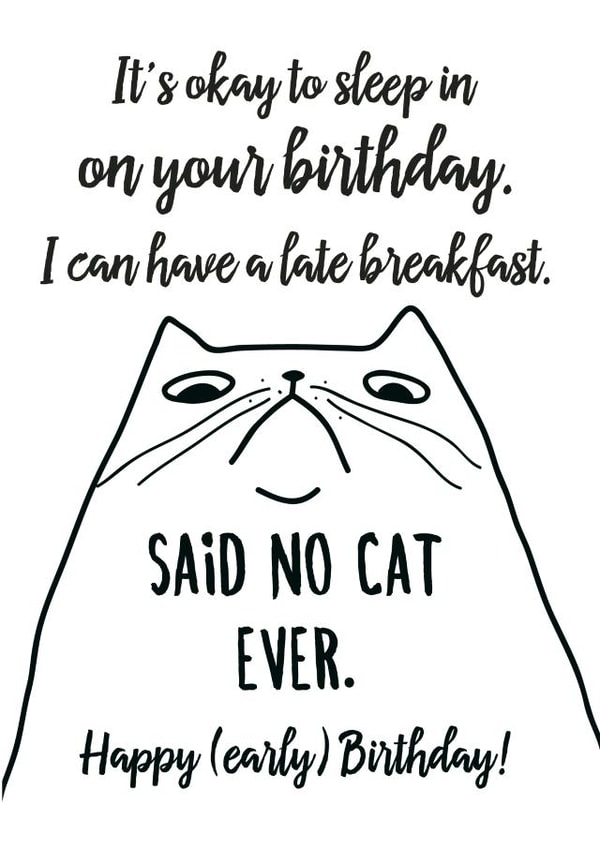 funny early Birthday Card 9791 created by Miümi Cat