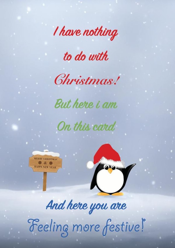 Xmas Penguin Card 34631 created by Ash Dickinson