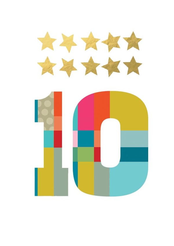 10th birthday card - 10th anniversary - birthday – anniversary created by Kali Stileman