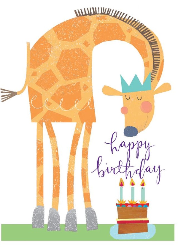 birthday card - giraffe - happy birthday - funny and cute created by Kali Stileman