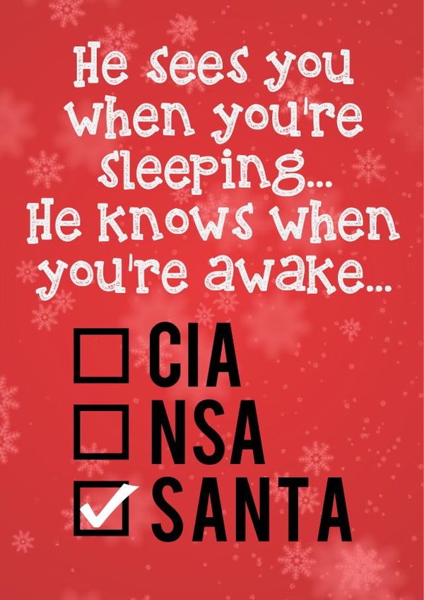 cia nsa Christmas Card 23840 created by Pottsy Prints
