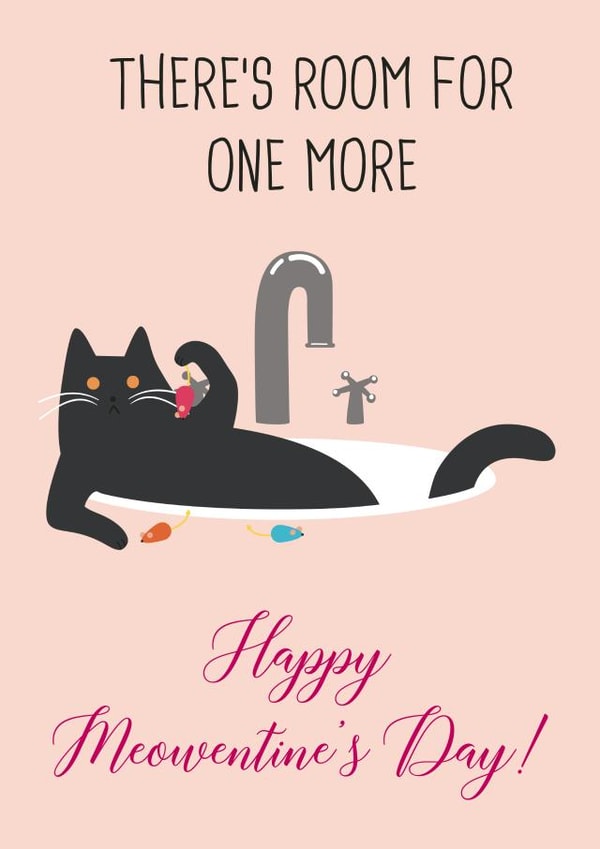 Funny Cat Valentine's Card – Meowentine's Day Card for Cat Lovers created by Miümi Cat