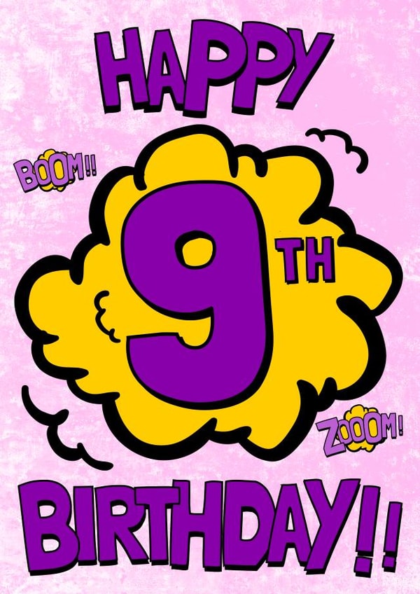 Female 9 Birthday Card 9941 created by Alex Dato