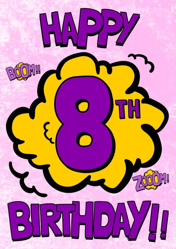 Female 8 Birthday Card 9942 created by Alex Dato