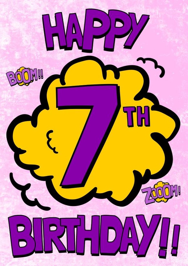 Female 7 Birthday Card 9943 created by Alex Dato