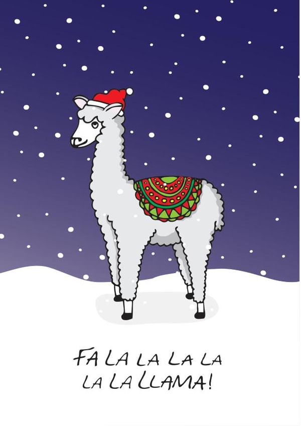 llama Christmas Card 33687 created by Pukka Design