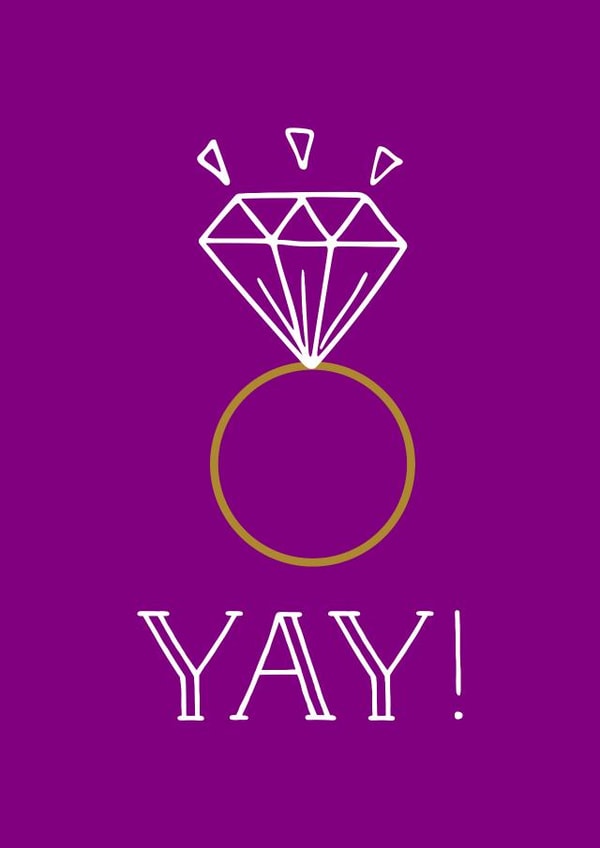 Purple engagement card created by Doodle Dot Design Co