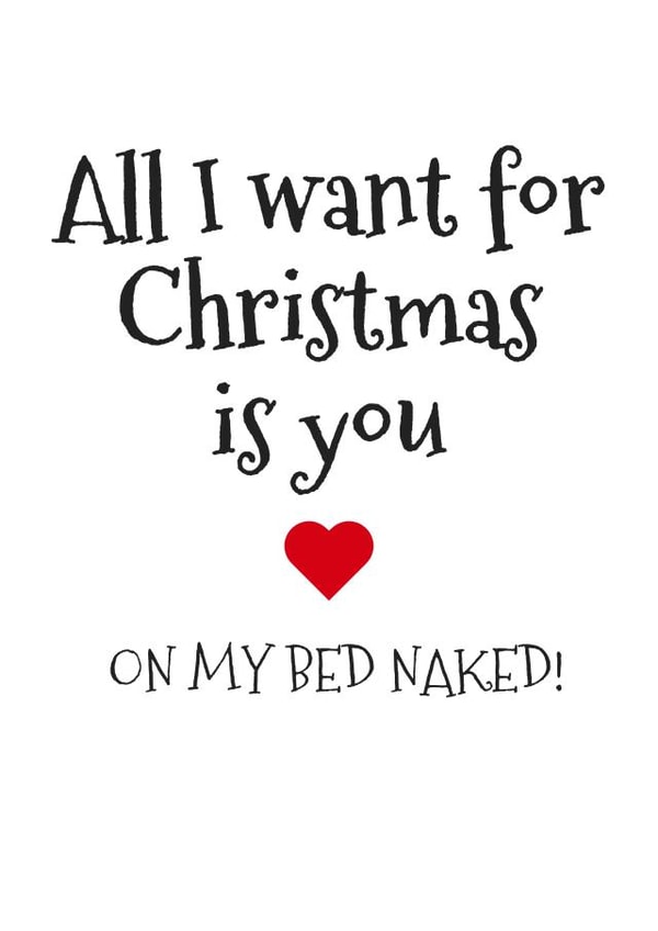 Cheeky - All I Want For Christmas - Naked - Christmas Wish - Cheeky - Naughty - Heart - Partner - Boyfriend - Girlfriend - Christmas Card created by Flamingo Lingo by Jenny