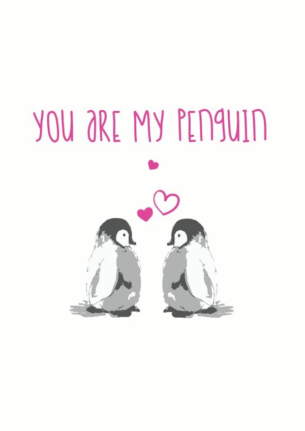 penguin love Valentines Day Card 10381 created by Olivia Morgan ltd