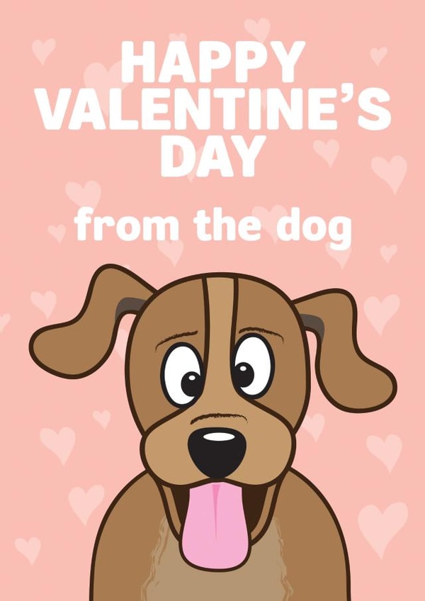 dog pet Valentines Day Card 7490 created by HC Illustrations