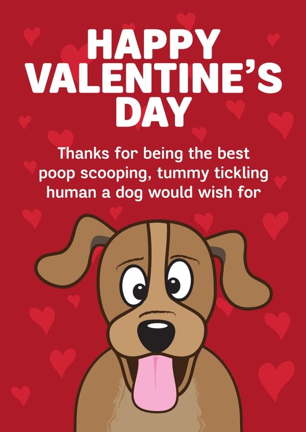 dog pet Valentines Day Card 29627 created by HC Illustrations