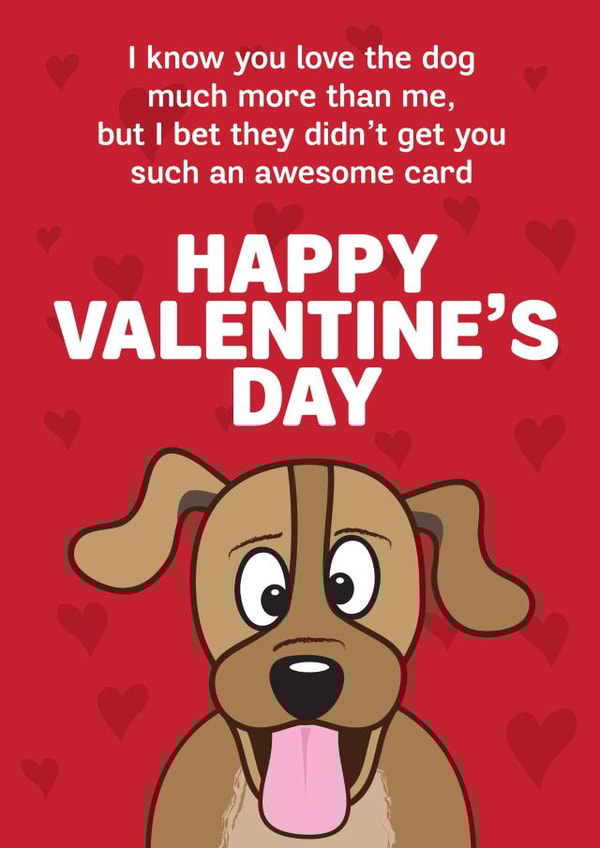 dog pet Valentines Day Card 29628 created by HC Illustrations