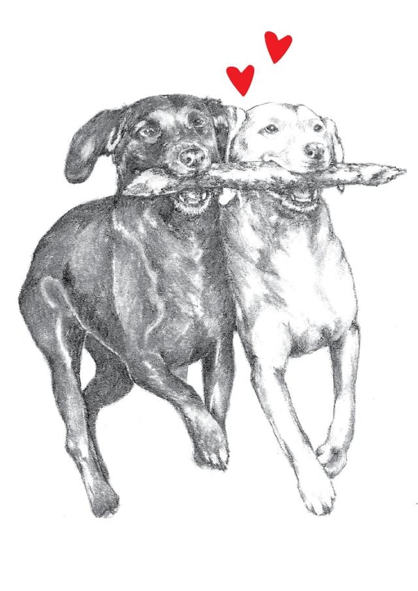 Labrador love card created by Dotty Dog Art