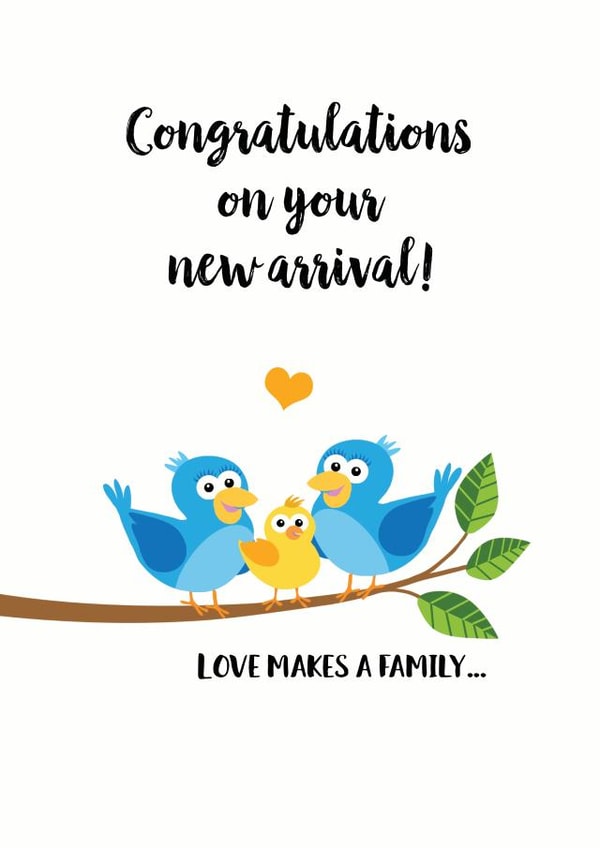 Adoption LGBT New Baby Card 12330 created by Philippa H