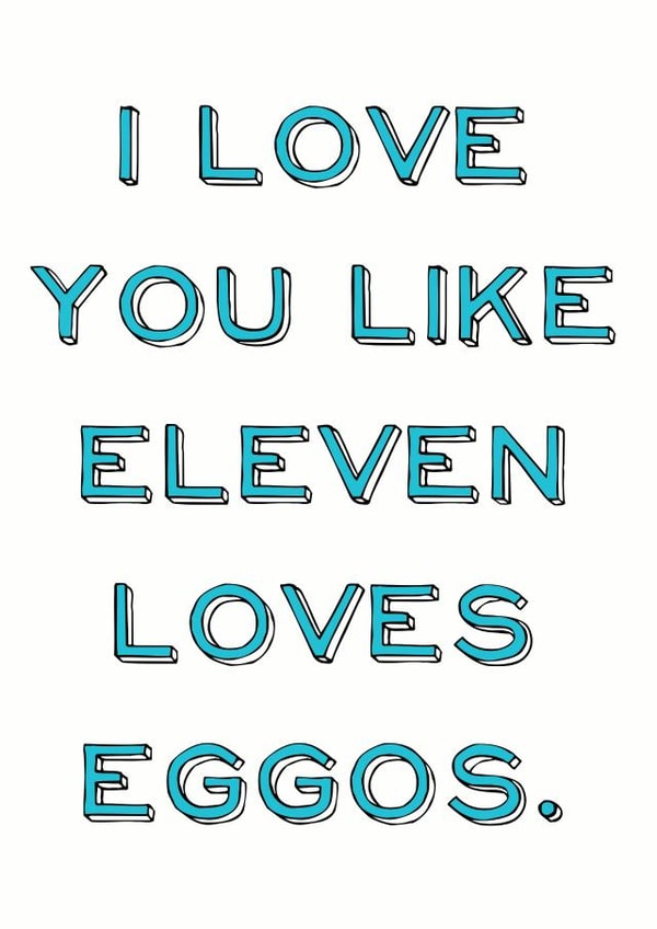 Eggos Stranger Things Valentine's Day Card created by Sweetlove Press