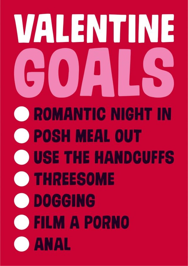 Valentines Goals Valentines Day Card created by Dean Morris Cards