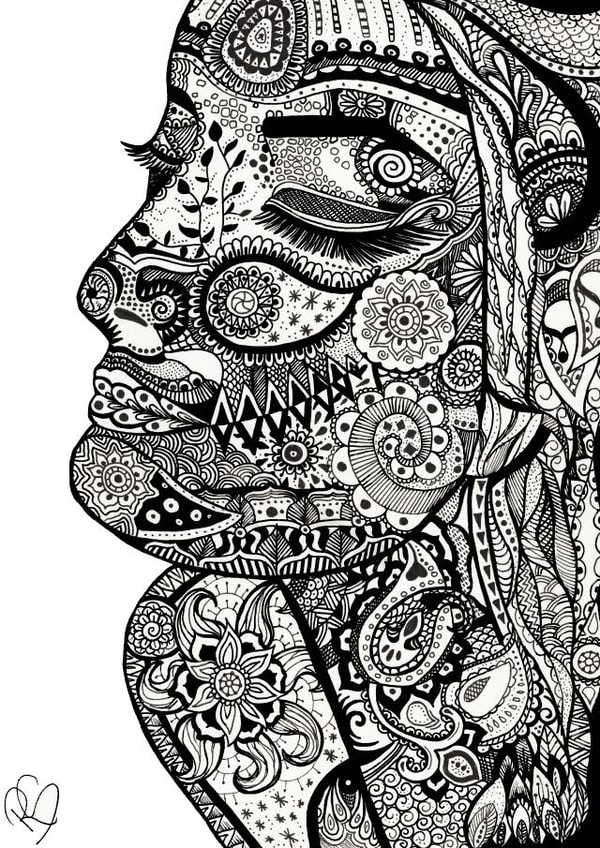 lady face Card 35153 created by Rebecca Sørensen