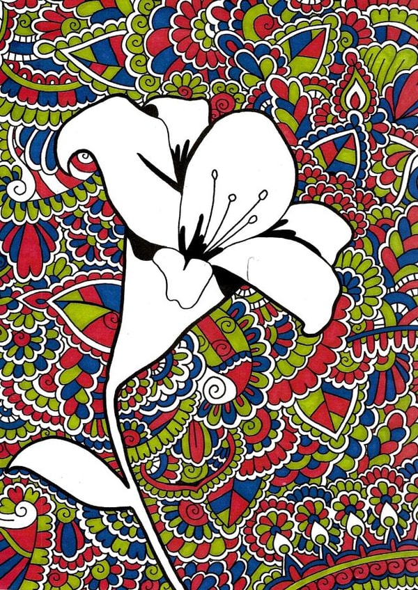 lily colourful Card 35154 created by Rebecca Sørensen