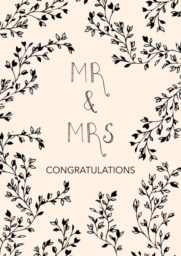 Classic Mr & Mrs Wedding Card - Congratulations created by Kamiya Chirodian