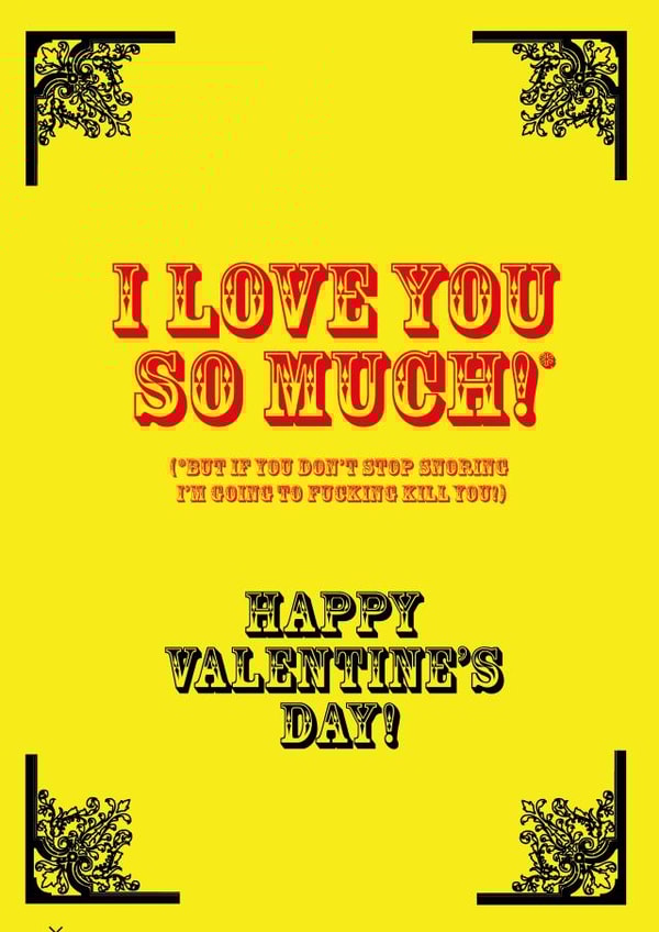 rude snoring Valentines Day Card 35364 created by yourmum cards