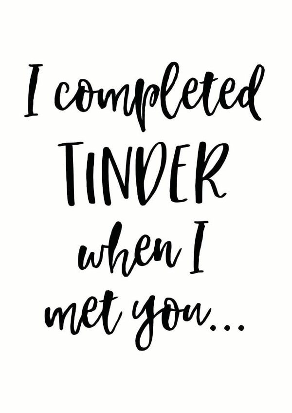 Funny Tinder Valentine's Day Card created by Sweetlove Press