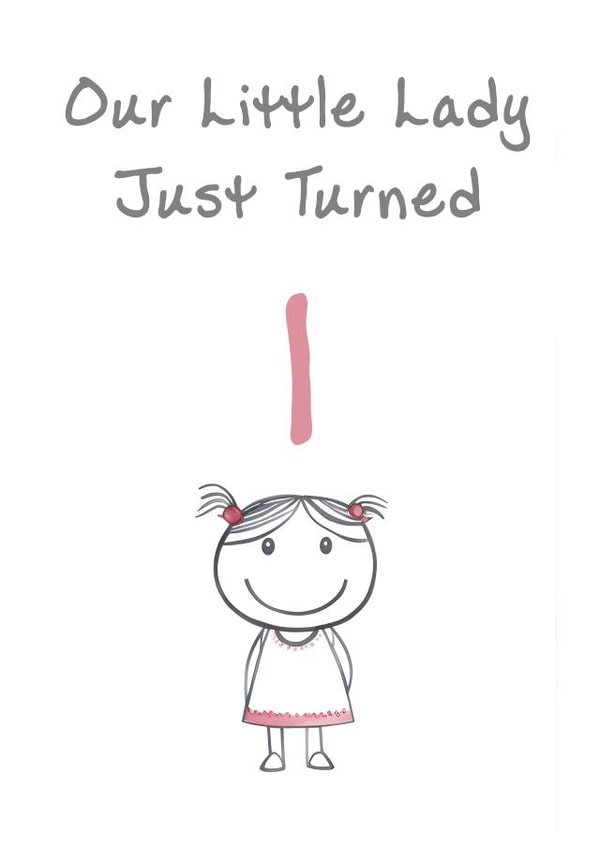 Cute Birthday Card - Little Lady - 1st created by @MisterDave