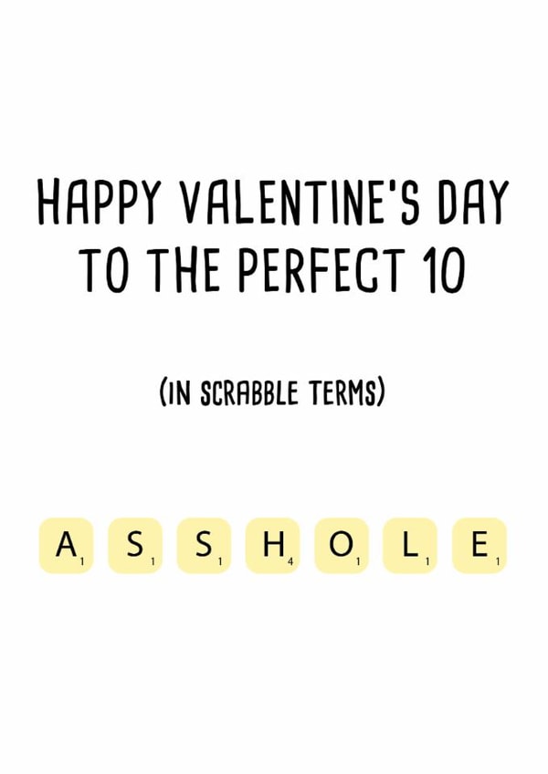 Funny Scrabble Valentine's Day Card – Playful and Cheeky Gift for Him or Her created by Pack a Punch Designs