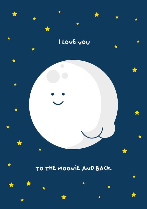 I love you to the moonie and back created by PaperJam Print Co.