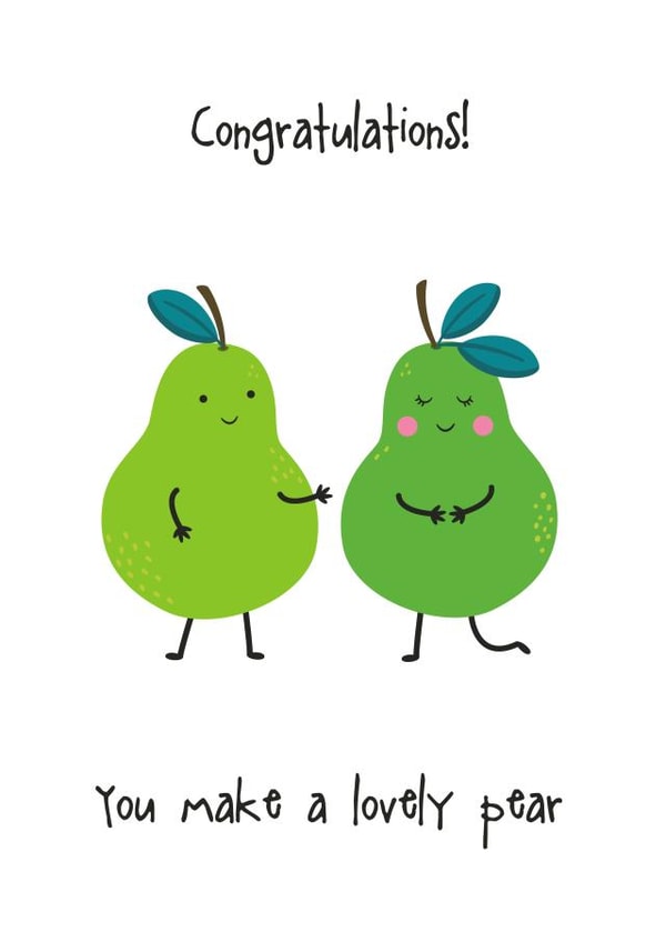 wedding cute Engagement & Marriage Card 26648 created by Ink & Ocean