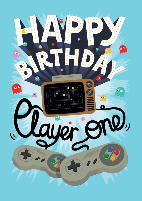 Gamer player Birthday Card 1270 created by Benjamin Anthonisz
