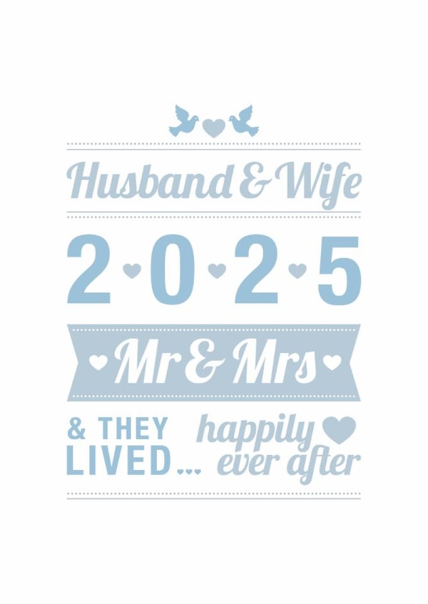 Elegant wedding card - 2025 - Husband & Wife - Mr & Mrs created by Cookie Design