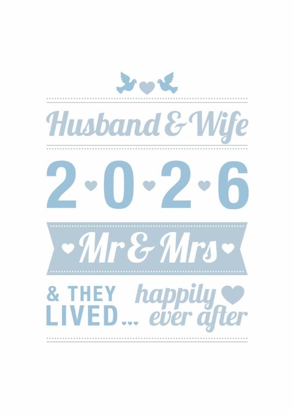Elegant wedding card - 2026 - Husband & Wife - Mr & Mrs created by Cookie Design