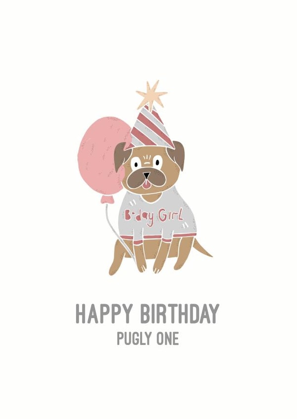 pug dog Birthday Card 5888 created by Leanne Parkinson