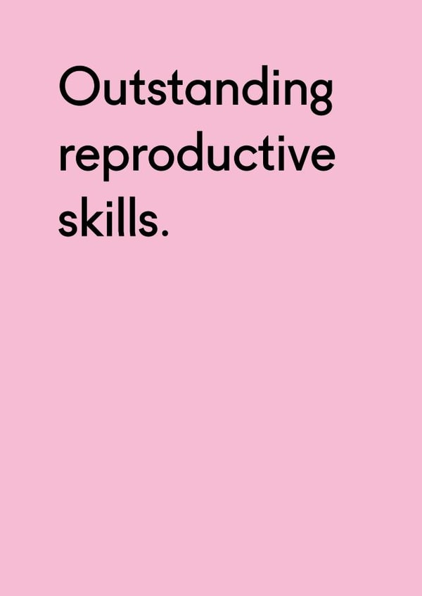 Outstanding reproductive skills funny new baby card created by Twin Pines Creative