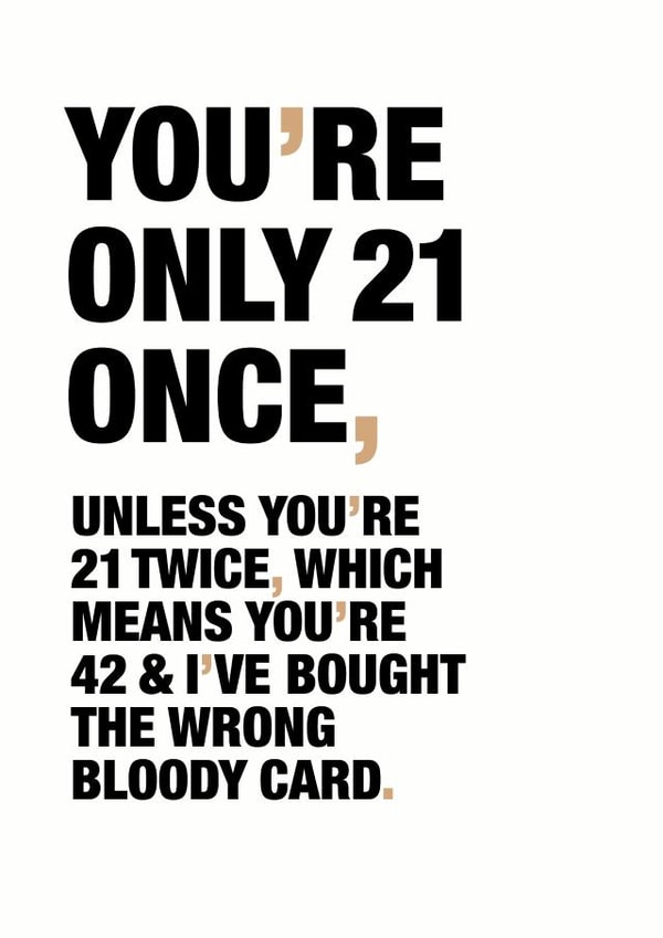 21 funny Birthday Card 9451 created by Wordplay Design