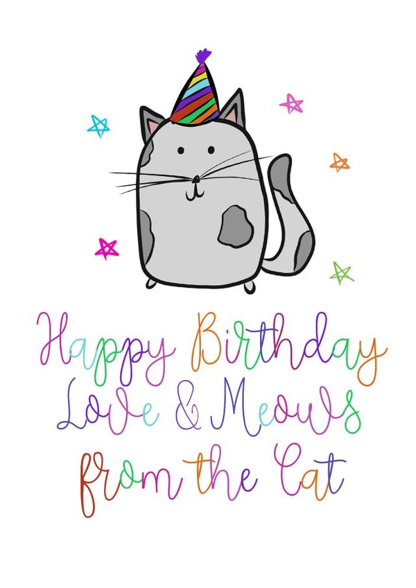 cat funny Birthday Card 8437 created by Parsy Designs